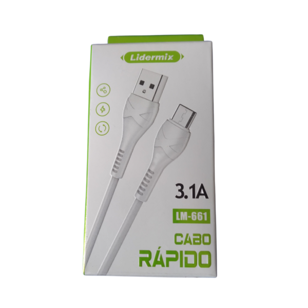 Cabo Rápido 3.1A Lidermix LM-661 Micro USB (V8)