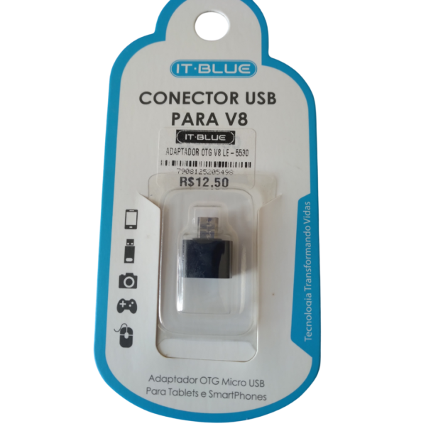 Conector/Adaptador USB p/Micro USB (V8)