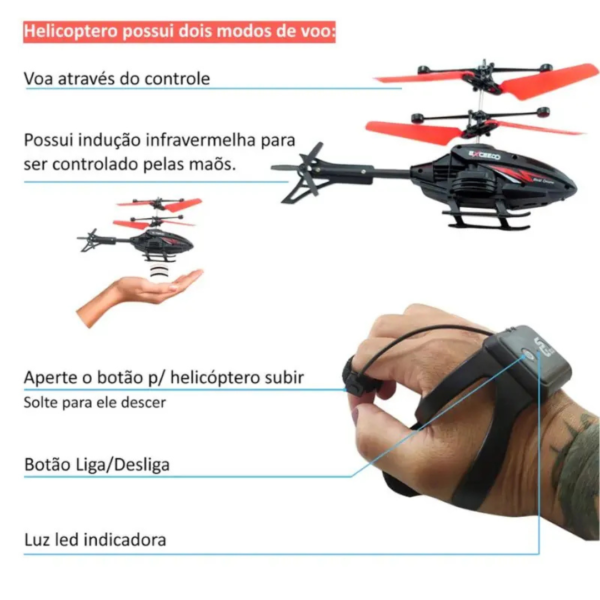 Mini Helicóptero c/Controle de Pulso - Image 3